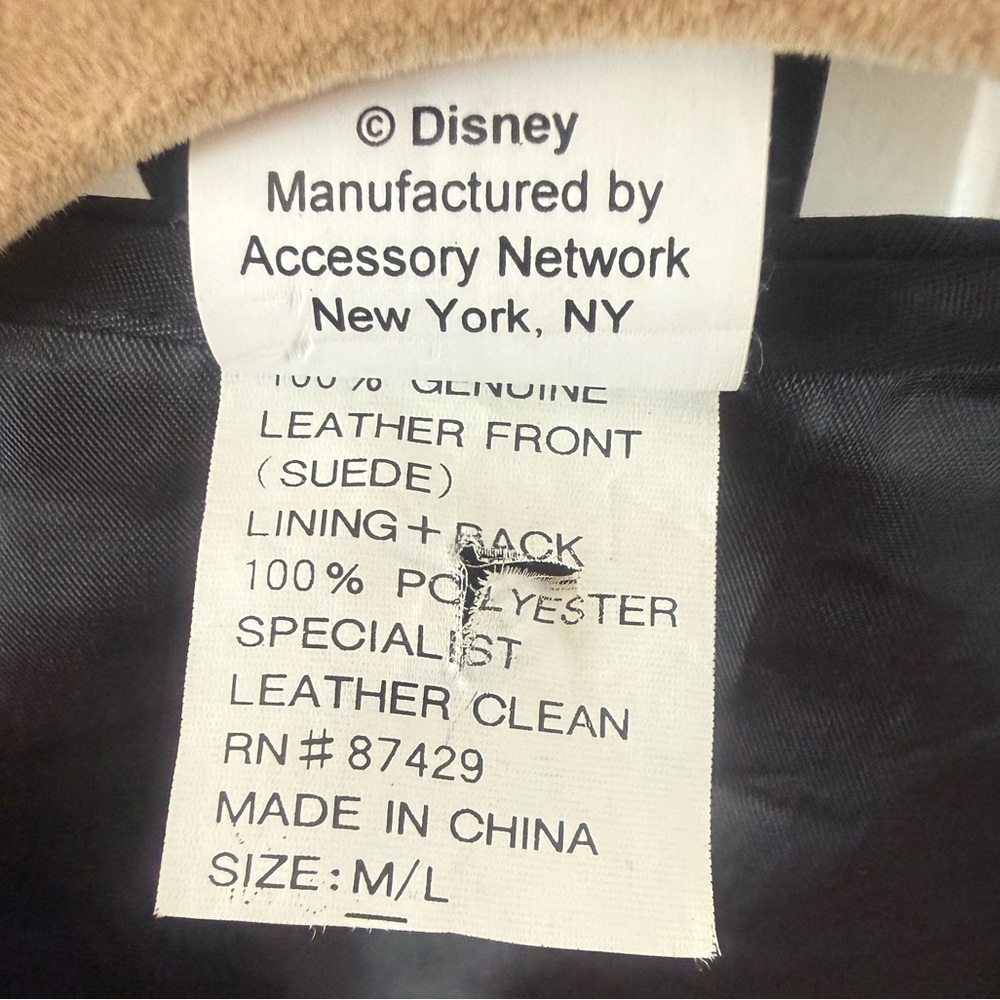 Disney Black Suede Mickey Mouse Button Front Vest - Picture 4 of 5